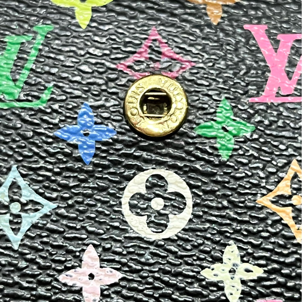 EUC Louis Vuitton Porte Tresor International Black Multicolor Murakami Wallet - Picture 12 of 17